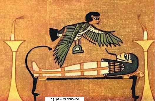 cartea egipteana mortilor papyrus the soul ani the form hawk with the head ani visiting his mummy